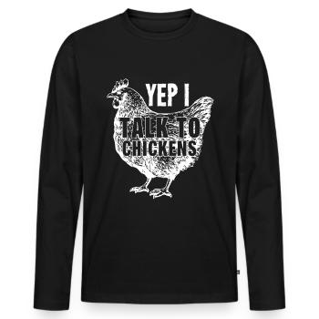 Rooster Poultry Chicken Farm Chicken Coop Gift - Men's Premium Organic Long Sleeve Shirt - black - Front - Nico (187cm)