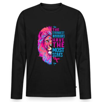 Cancer - Men's Premium Organic Long Sleeve Shirt - black - Front - Nico (187cm)