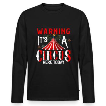 Cirque - T-shirt manches longues Premium bio Homme - noir - Devant - Nico (187cm)