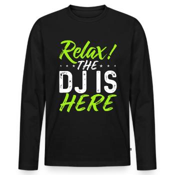 DJ Music Techno Dance Party Cadeau - T-shirt manches longues Premium bio Homme - noir - Devant - Nico (187cm)