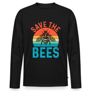 Beekeeper Beekeeping Bees Honey Bee Honey Gift - Men's Premium Organic Long Sleeve Shirt - black - Front - Nico (187cm)