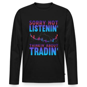 Stock Market - Men's Premium Organic Long Sleeve Shirt - black - Front - Nico (187cm)