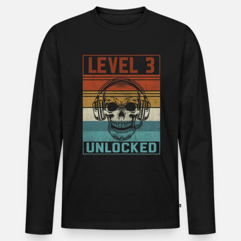Gamer 3rd Birthday - Männer Premium Bio Langarmshirt - Schwarz