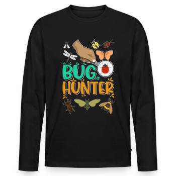 Beetle Hunter Insects Entomologiste Biologiste - T-shirt manches longues Premium bio Homme - noir - Devant - Nico (187cm)