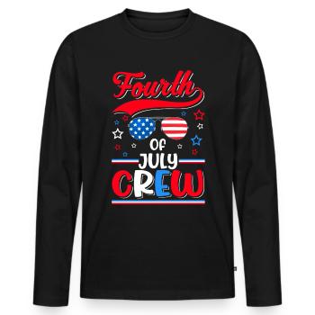 Vierter Juli Crew Männer Frauen Kinder - Männer Premium Bio Langarmshirt - Schwarz - Vorne - Nico (187cm)