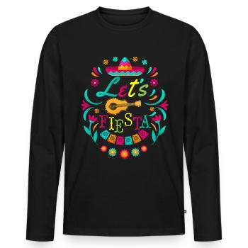 Lets Fiesta Cinco de Mayo Gitarre Fiesta - Männer Premium Bio Langarmshirt - Schwarz - Vorne - Nico (187cm)