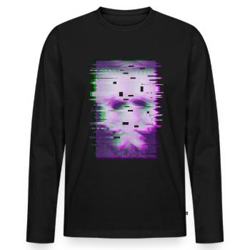 Esthétique Fille Glitch Vaporwave Pastel Goth - T-shirt manches longues Premium bio Homme - noir - Devant - Nico (187cm)