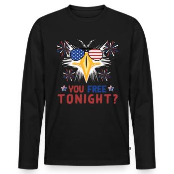 Eagle Independence Day July 4 - Men's Premium Organic Long Sleeve Shirt - black - Front - Nico (187cm)