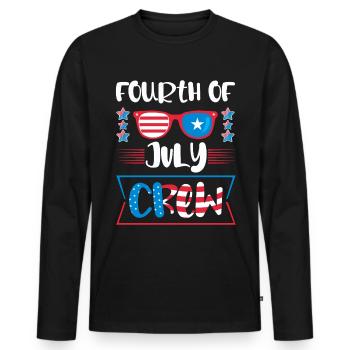 Vierter Juli Besatzung USA - Männer Premium Bio Langarmshirt - Schwarz - Vorne - Nico (187cm)