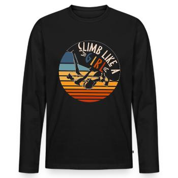 Grimpeuse Grimpeuse WoBouldering - T-shirt manches longues Premium bio Homme - noir - Devant - Nico (187cm)