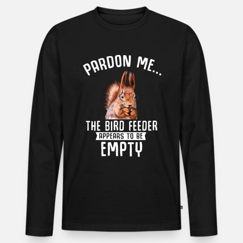 Leere Vogelfutterstelle Eichhörnchen - Männer Premium Bio Langarmshirt - Schwarz