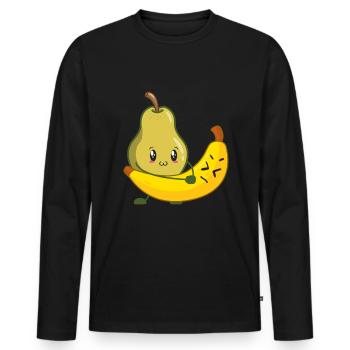 Jeu de mots de premiers soins ambulancier paramédical aux fruits - T-shirt manches longues Premium bio Homme - noir - Devant - Nico (187cm)