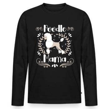 Caniche Mama Chien mignon Caniche standard - T-shirt manches longues Premium bio Homme - noir - Devant - Nico (187cm)