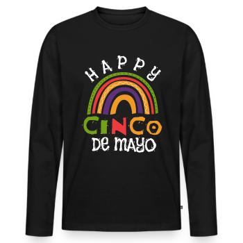 Fiesta Joyeux Cinco De Mayo - T-shirt manches longues Premium bio Homme - noir - Devant - Nico (187cm)