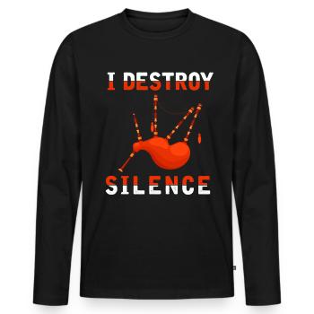 Cornemuse bruyante Instrument de musique Drôle - T-shirt manches longues Premium bio Homme - noir - Devant - Nico (187cm)