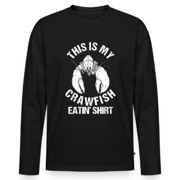 Saison du crabe Cuisinier à l’écrevisse Manger des écrevisses - T-shirt manches longues Premium bio Homme - noir - Devant - Nico (187cm)