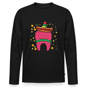 Cinco De Mayo Zahn Sombrero Dentiste mexicain - T-shirt manches longues Premium bio Homme - noir - Devant - Nico (187cm)