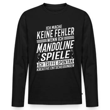Mandolinenspieler Musikinstrument Musik Mandoline - Männer Premium Bio Langarmshirt - Schwarz - Vorne - Nico (187cm)