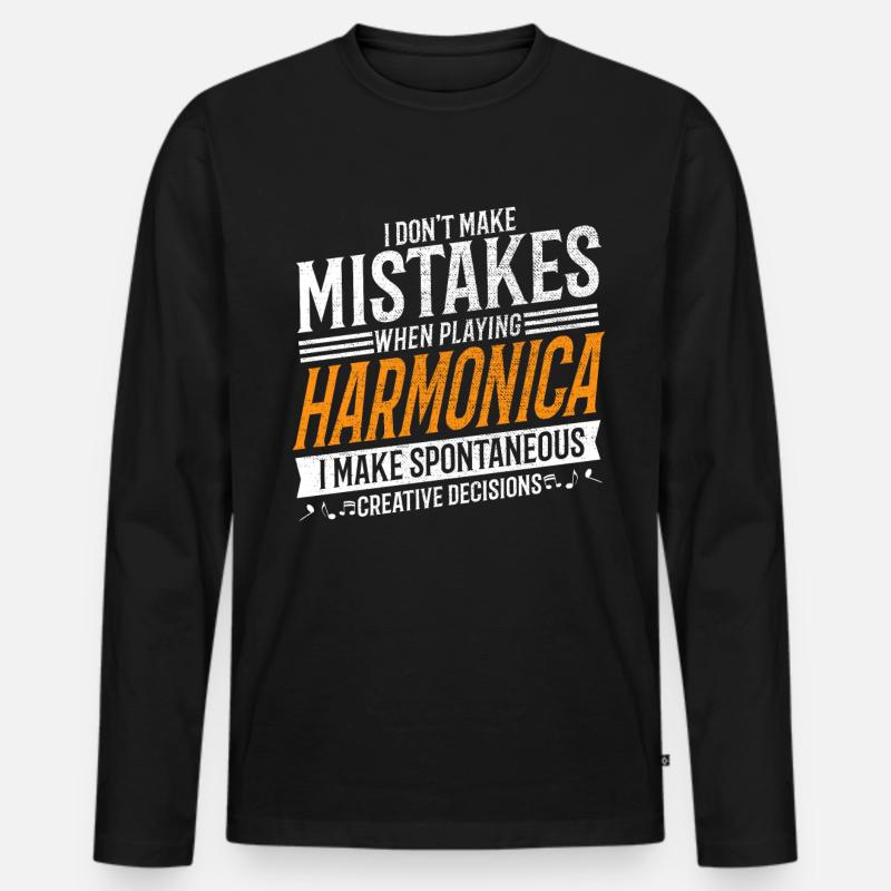 Harmonica Creative Harmonica Player - T-shirt manches longues Premium bio Homme - noir