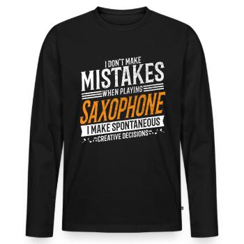Saxophonist Musikliebhaber Kreativer Saxophonist - Männer Premium Bio Langarmshirt - Schwarz - Vorne - Nico (187cm)