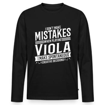 Bratsche Spieler Musikinstrument Musik Bratscher - Männer Premium Bio Langarmshirt - Schwarz - Vorne - Nico (187cm)