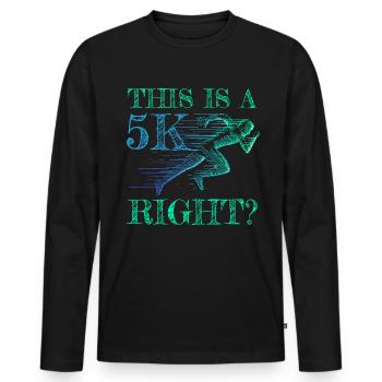 5K Run Road Run 5 km Parkrun - T-shirt manches longues Premium bio Homme - noir - Devant - Nico (187cm)