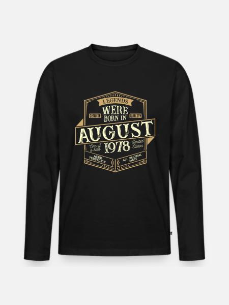 August 1978 Birthday Man - Men's Premium Organic Long Sleeve Shirt - black