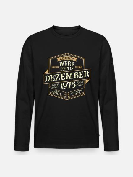 December 1975 Birthday Man - Men's Premium Organic Long Sleeve Shirt - black