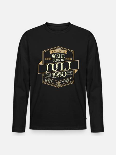 July 1950 Birthday Man - Men's Premium Organic Long Sleeve Shirt - black