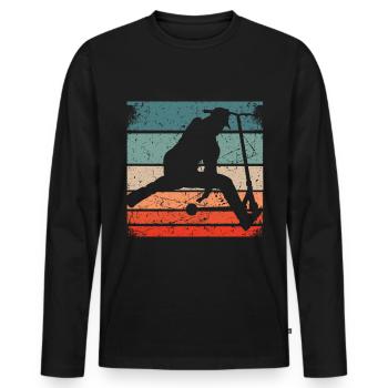 Stunt Scooter Kinder Tretroller Zubehör Roller Fun - Männer Premium Bio Langarmshirt - Schwarz - Vorne - Nico (187cm)