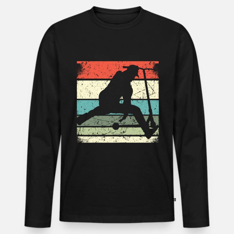 Stuntscooter Geschenk Skater Weihnachtsgeschenk - Männer Premium Bio Langarmshirt - Schwarz