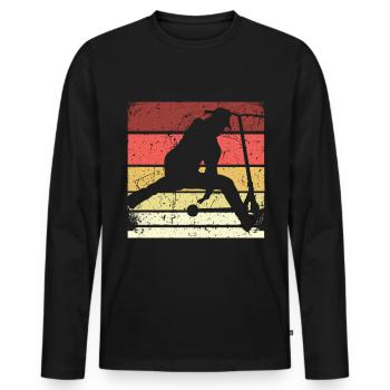 Stunt Scooter Roller Stuntscooter Kinder Jungen - Männer Premium Bio Langarmshirt - Schwarz - Vorne - Nico (187cm)
