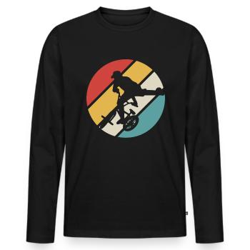 BMX Tshirt Kids Bike Retro Vintage Descente - T-shirt manches longues Premium bio Homme - noir - Devant - Nico (187cm)
