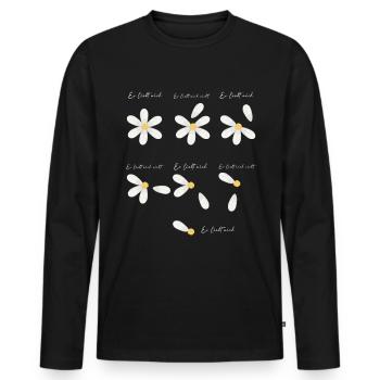 Daisy Game Il m’aime Il m’aime ni - T-shirt manches longues Premium bio Homme - noir - Devant - Nico (187cm)