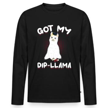 Diplôme Llama Diplômé - T-shirt manches longues Premium bio Homme - noir - Devant - Nico (187cm)