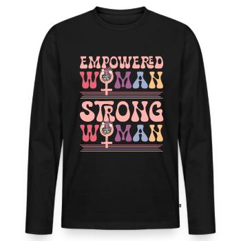 Frauenrechte Blumen Feministische Frauenrechte - Männer Premium Bio Langarmshirt - Schwarz - Vorne - Nico (187cm)