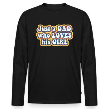 Juste un papa qui aime sa fille - T-shirt manches longues Premium bio Homme - noir - Devant - Nico (187cm)