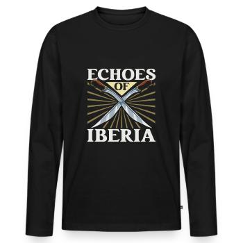 Echoes aus Iberia - Falcata - Männer Premium Bio Langarmshirt - Schwarz - Vorne - Nico (187cm)