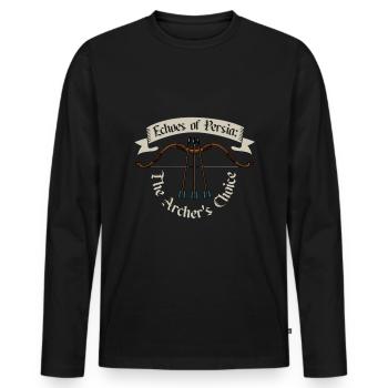 Bogenschütze - persischer Bogen - Männer Premium Bio Langarmshirt - Schwarz - Vorne - Nico (187cm)