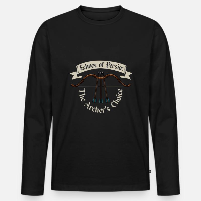 Bogenschütze - persischer Bogen - Männer Premium Bio Langarmshirt - Schwarz