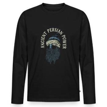 Persian Power - Persian Helmet - Men's Premium Organic Long Sleeve Shirt - black - Front - Nico (187cm)