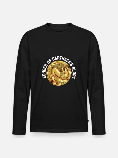 Carthage - Carthaginian Golden Coin - Men's Premium Organic Long Sleeve Shirt - black