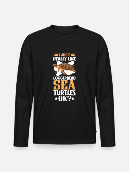 I love my loggerhead turtle - Men's Premium Organic Long Sleeve Shirt - black