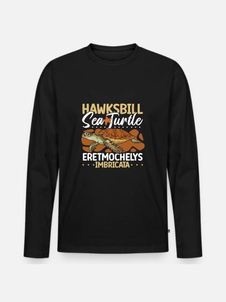 Hawksbill Turtle - Men's Premium Organic Long Sleeve Shirt - black