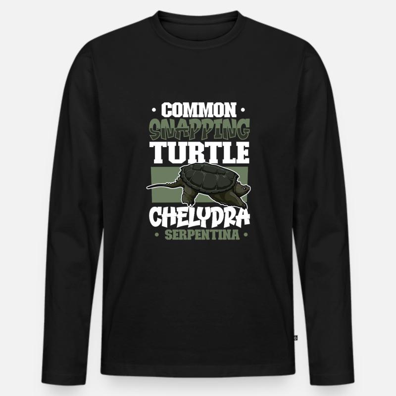 Schnappschildkröte - Männer Premium Bio Langarmshirt - Schwarz
