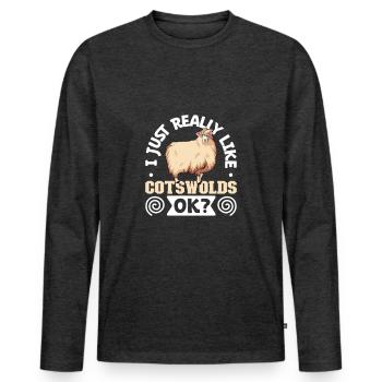 I love my Cotswold sheep - Men's Premium Organic Long Sleeve Shirt - heather anthracite - Front - Nico (187cm)