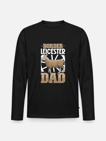 Border Leicester Papa - Men's Premium Organic Long Sleeve Shirt - black
