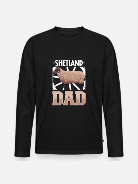 Shetland Sheep Dad - Men's Premium Organic Long Sleeve Shirt - black