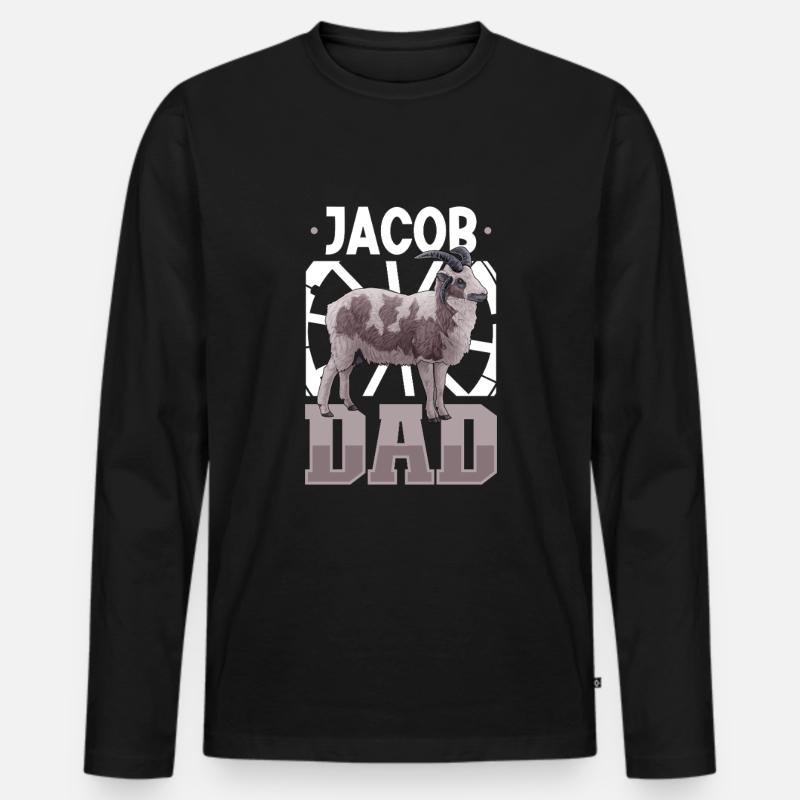 Jakobschaf Papa - Männer Premium Bio Langarmshirt - Schwarz
