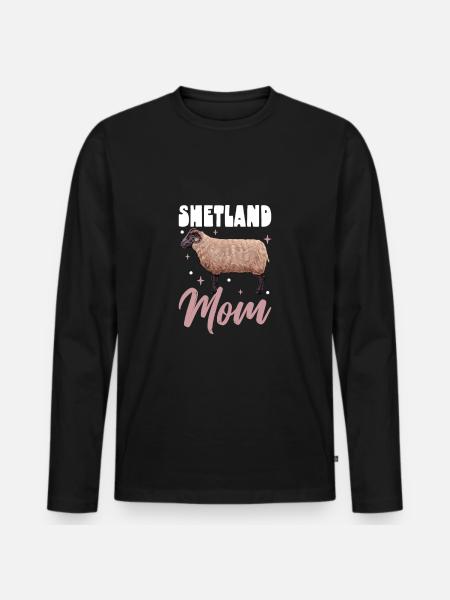 Shetland Sheep Mom - Men's Premium Organic Long Sleeve Shirt - black
